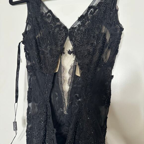 NEW La Femme Rhinestone Gown 28648 Women's Black Size 4 - Picture 6 of 6